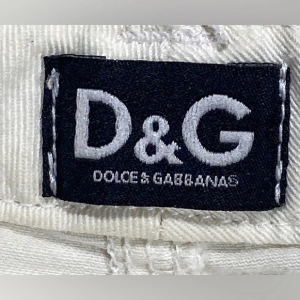 🛑 1 hour sale. Dolce & Gabbana, size 31 EU (US 10/12), White Crop Jeans - Picture 5 of 10